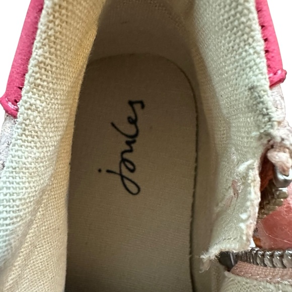 Joules Girls Metallic Snakeskin Pink Rainbow Sneakers Sz 3 - Picture 8 of 10